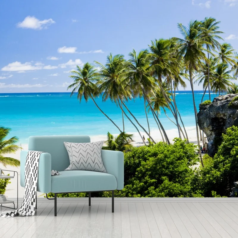 Fototapeta Bottom Bay plaża z palmami, Barbados – Wallissimo® Fototapeta Bottom Bay plaża z palmami, Barbados – Wallissimo®
