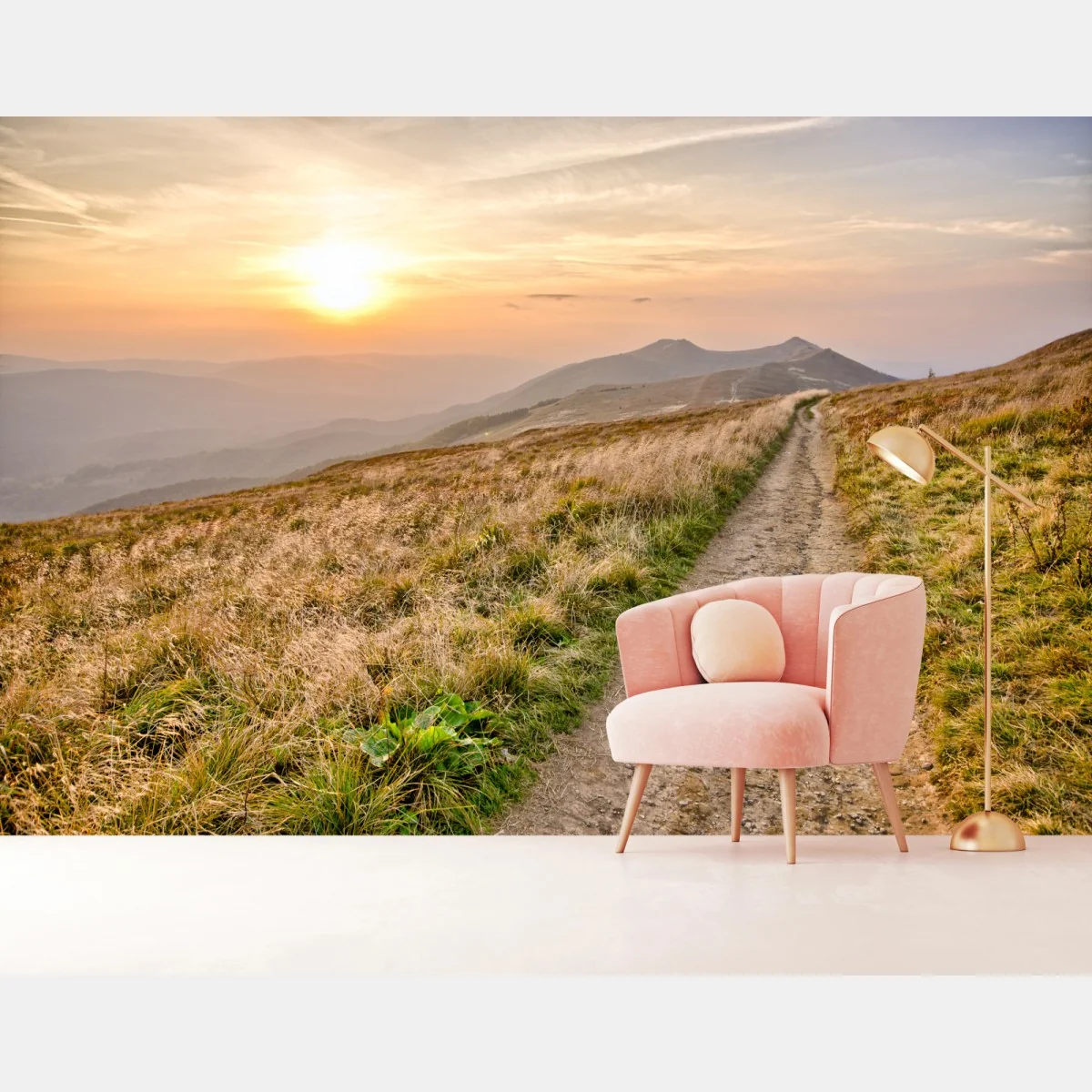 Fototapeta szlak o zachodzie słońca w Bieszczadach – Wallissimo® Fototapeta szlak o zachodzie słońca w Bieszczadach – Wallissimo®