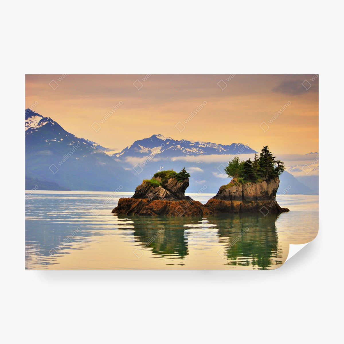 Fototapeta spokojne odbicia wysp o zachodzie słońca – Wallissimo® Fototapeta spokojne odbicia wysp o zachodzie słońca – Wallissimo®