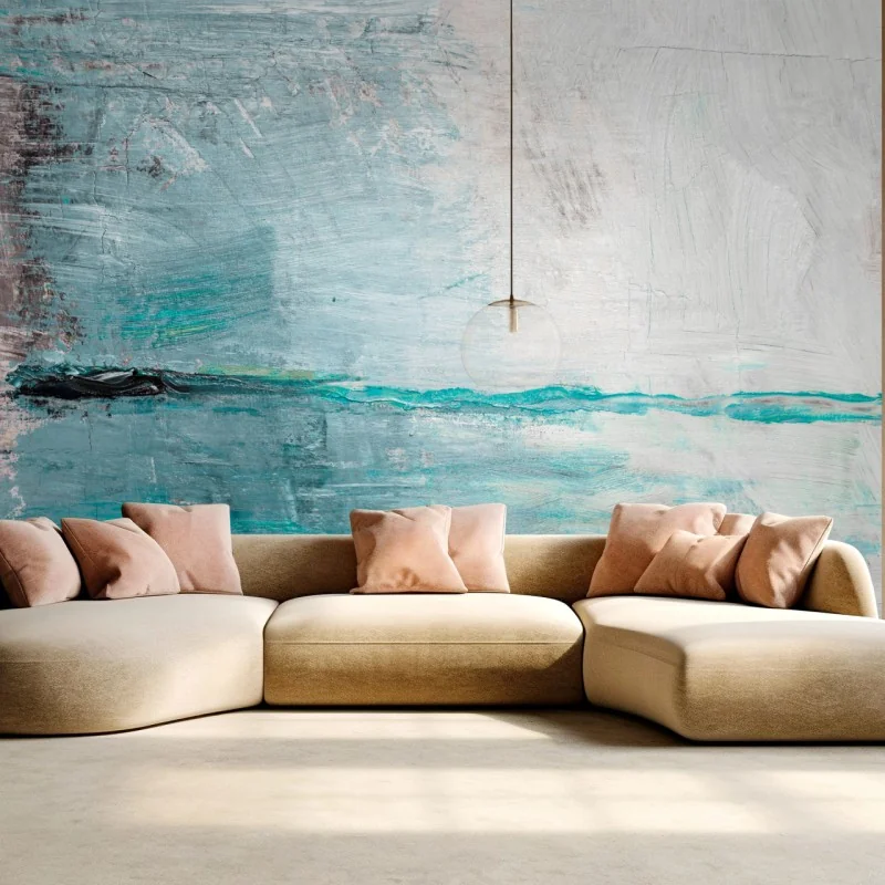 Fototapeta spokojna turkusowa abstrakcyjna morska panorama – Wallissimo® Fototapeta spokojna turkusowa abstrakcyjna morska panorama – Wallissimo®