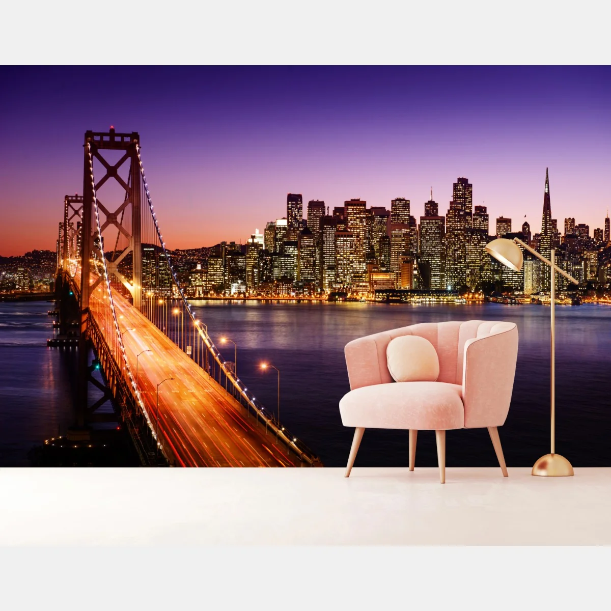 Fototapeta San Francisco panorama miasta o zachodzie słońca – Wallissimo® Fototapeta San Francisco panorama miasta o zachodzie słońca – Wallissimo®