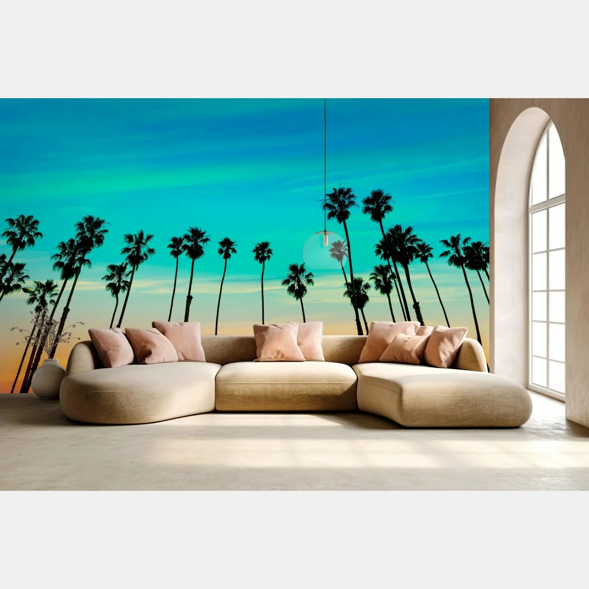 Fototapeta palmy o zachodzie słońca w Kalifornii – Wallissimo® Fototapeta palmy o zachodzie słońca w Kalifornii – Wallissimo®