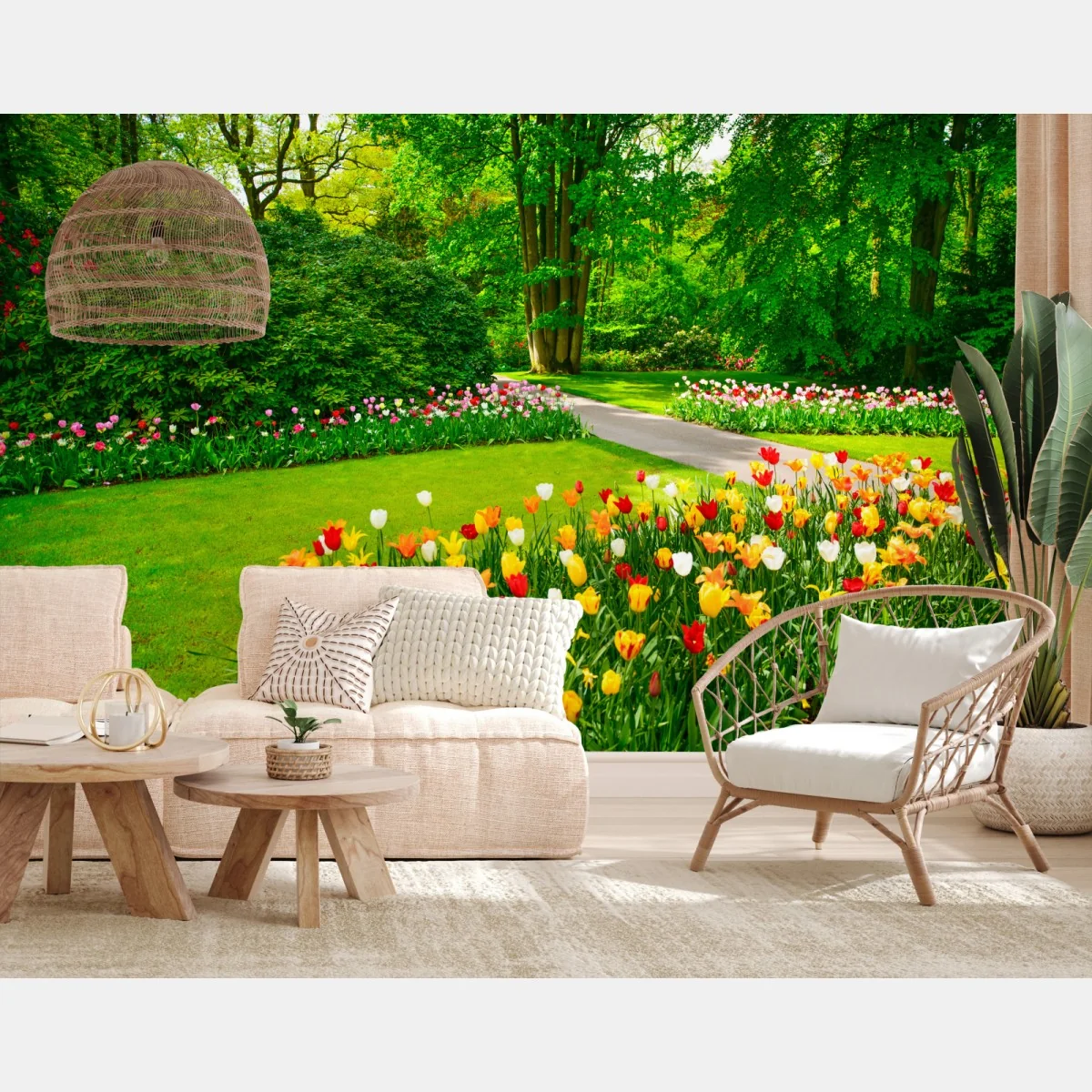 Fototapeta żywy ogród tulipanów w Keukenhof – Wallissimo® Fototapeta żywy ogród tulipanów w Keukenhof – Wallissimo®