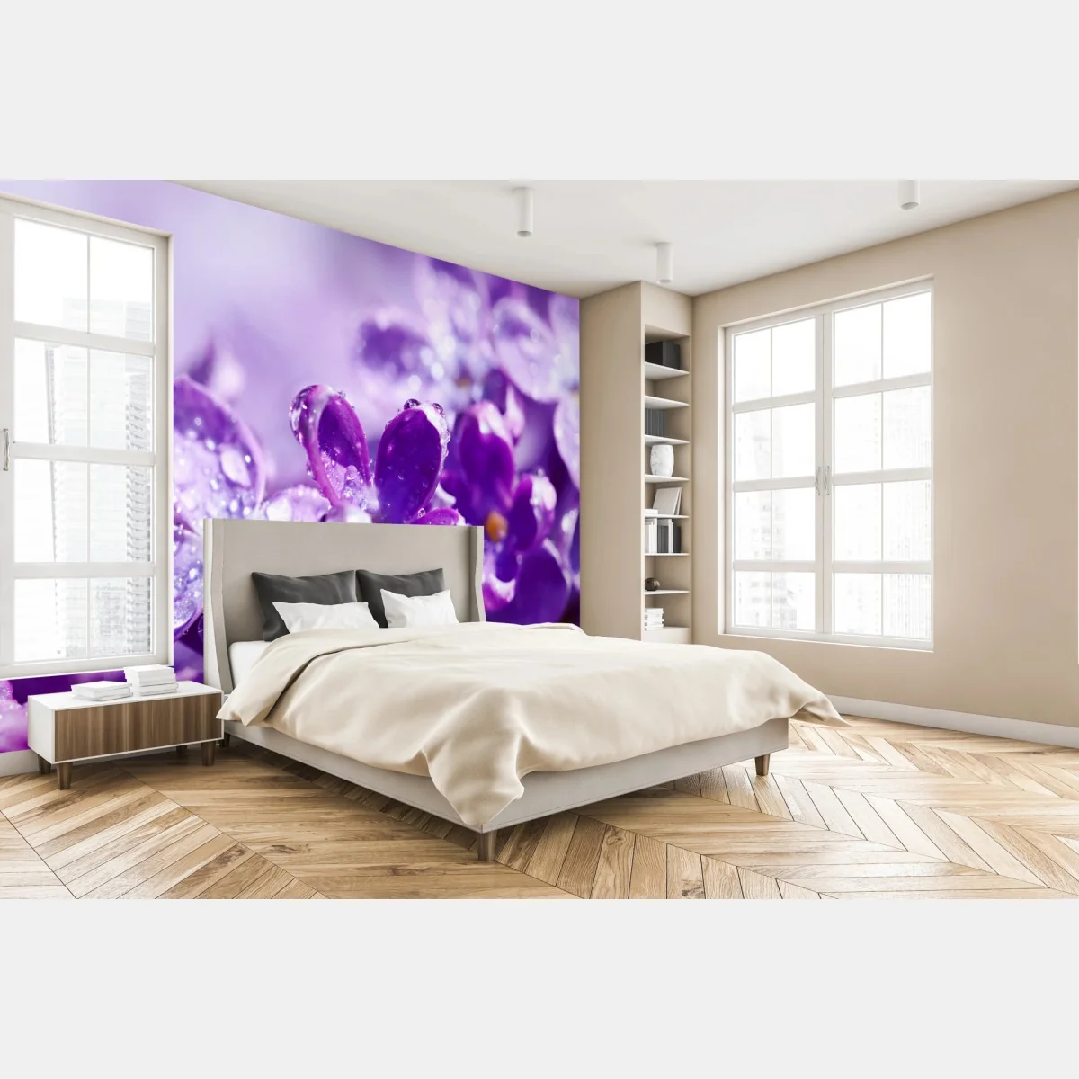 Fototapeta fioletowy bez z kroplami rosy – Wallissimo® Fototapeta fioletowy bez z kroplami rosy – Wallissimo®