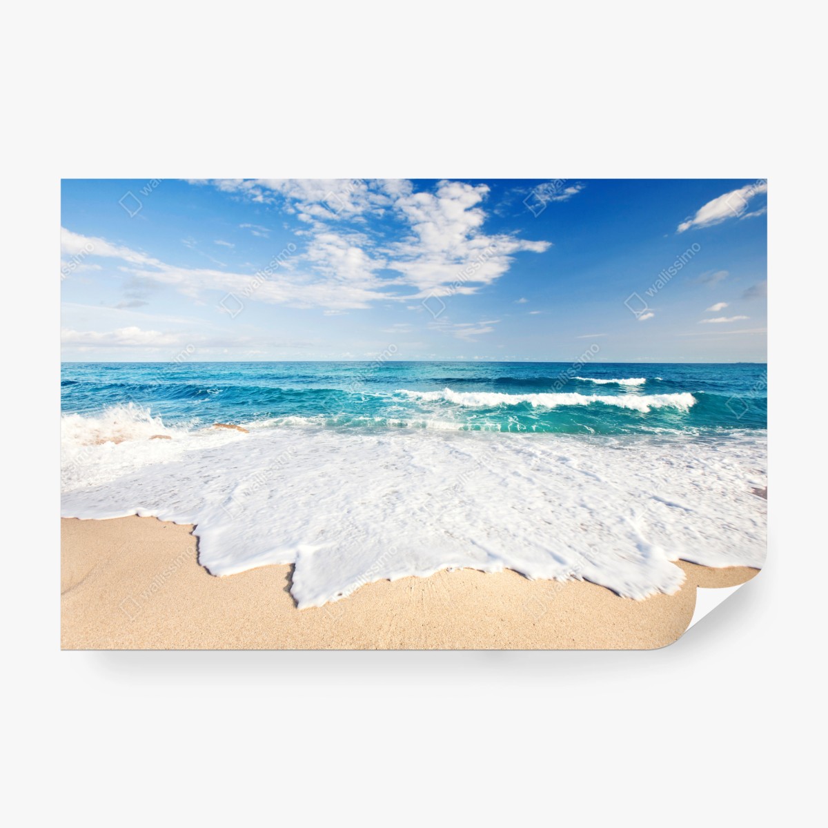 Fototapeta turkusowe fale na piaszczystej plaży – Wallissimo® Fototapeta turkusowe fale na piaszczystej plaży – Wallissimo®