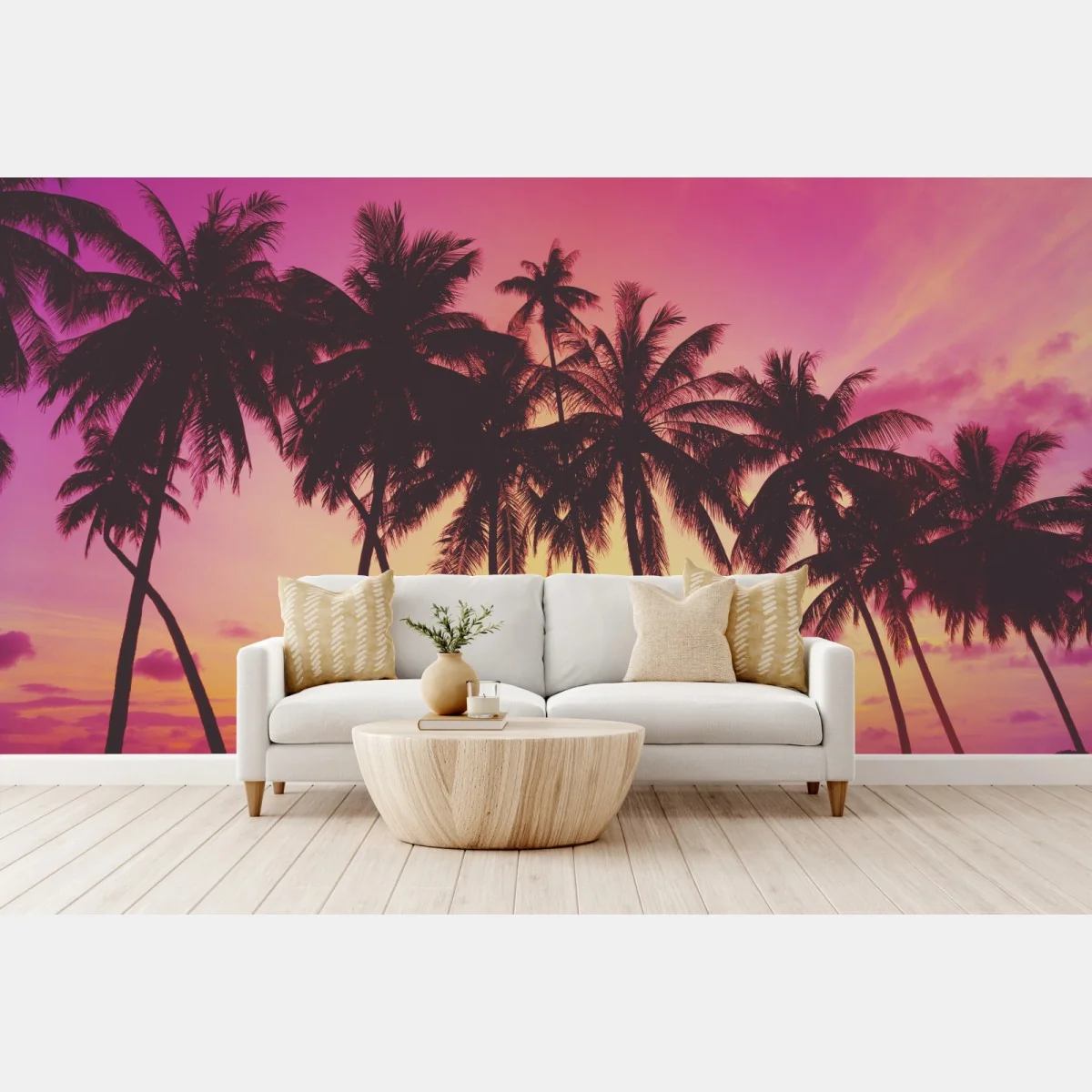 Fototapeta tropikalny zachód słońca z palmami, Tajlandia – Wallissimo® Fototapeta tropikalny zachód słońca z palmami, Tajlandia – Wallissimo®