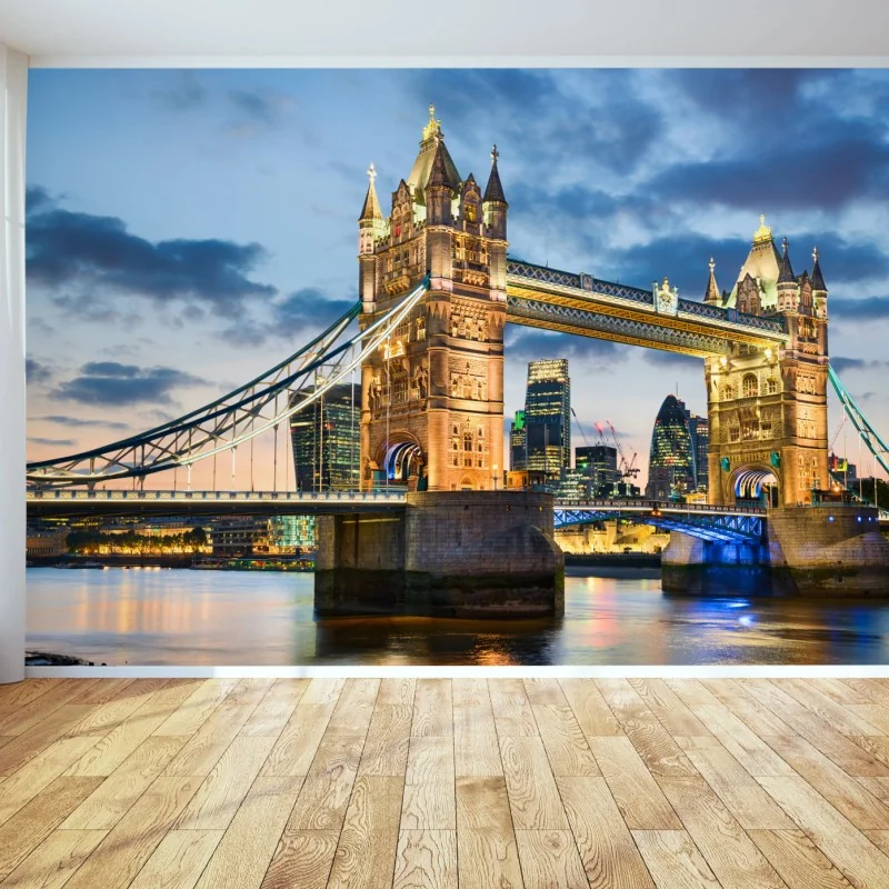 Fototapeta Tower Bridge o zachodzie słońca, Londyn – Wallissimo® Fototapeta Tower Bridge o zachodzie słońca, Londyn – Wallissimo®