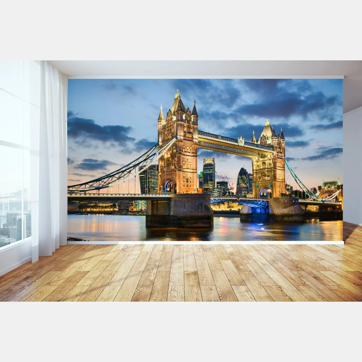 Fototapeta Tower Bridge o zachodzie słońca, Londyn – Wallissimo® Fototapeta Tower Bridge o zachodzie słońca, Londyn – Wallissimo®