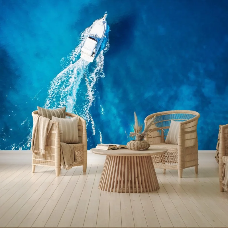 Fototapeta jacht nad krystalicznie niebieskim oceanem – Wallissimo®