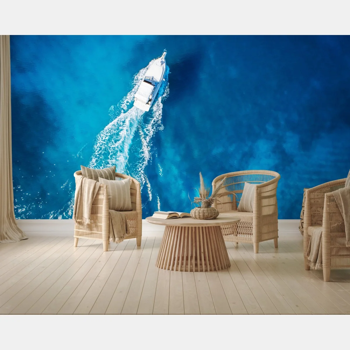 Fototapeta jacht nad krystalicznie niebieskim oceanem – Wallissimo®