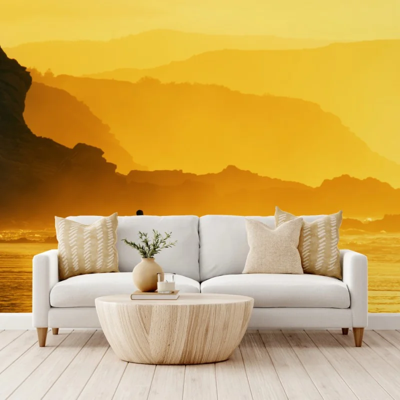 Fototapeta surfer przy złotym zachodzie słońca – Wallissimo® Fototapeta surfer przy złotym zachodzie słońca – Wallissimo®