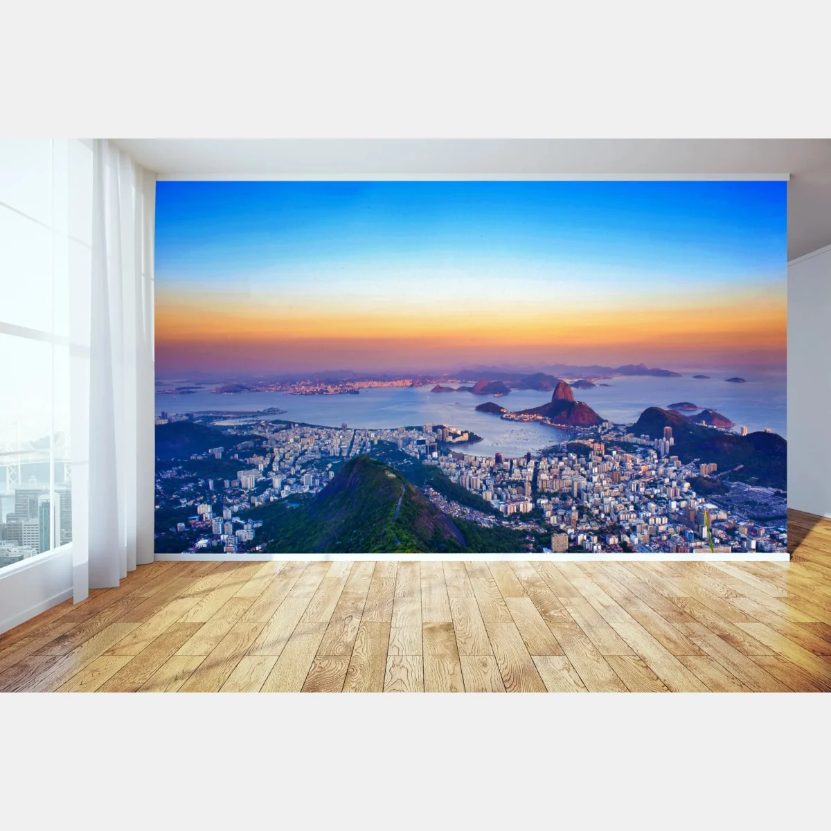 Fototapeta panorama Rio de Janeiro o zachodzie słońca – Wallissimo® Fototapeta panorama Rio de Janeiro o zachodzie słońca – Wallissimo®