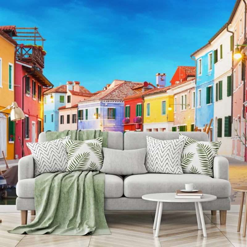 Fototapeta kolorowe domy w Burano, Wenecja – Wallissimo® Fototapeta kolorowe domy w Burano, Wenecja – Wallissimo®