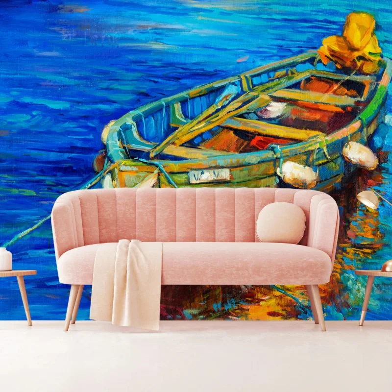 Fototapeta łódź o zachodzie słońca – Wallissimo® Fototapeta łódź o zachodzie słońca – Wallissimo®