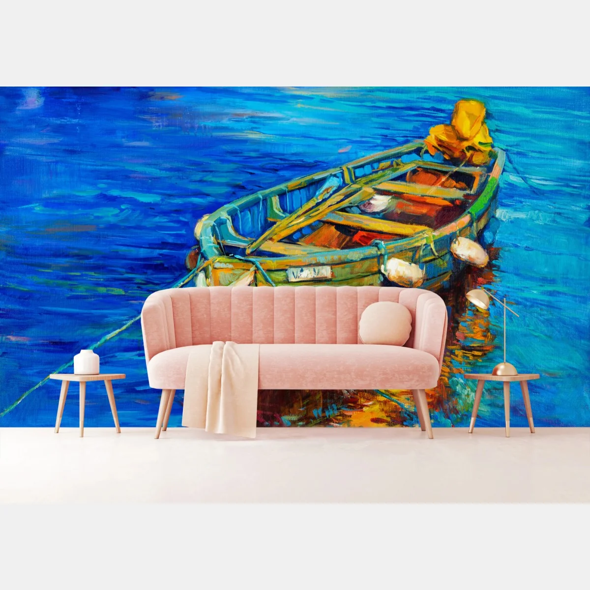 Fototapeta łódź o zachodzie słońca – Wallissimo® Fototapeta łódź o zachodzie słońca – Wallissimo®