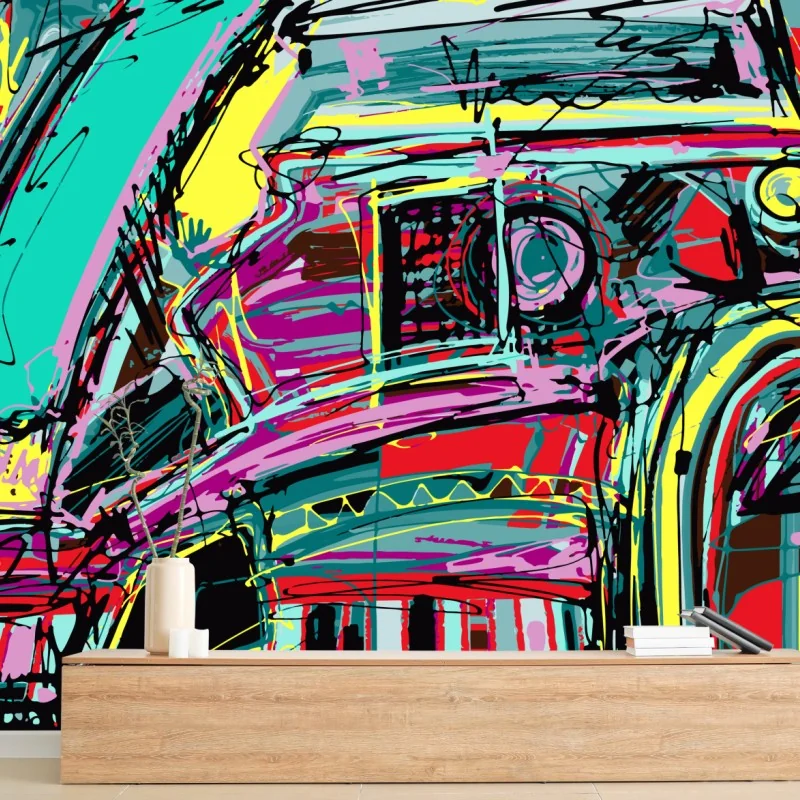 Fototapeta żywa turkusowa abstrakcyjna kompozycja samochodowa – Wallissimo® Fototapeta żywa turkusowa abstrakcyjna kompozycja samochodowa – Wallissimo®