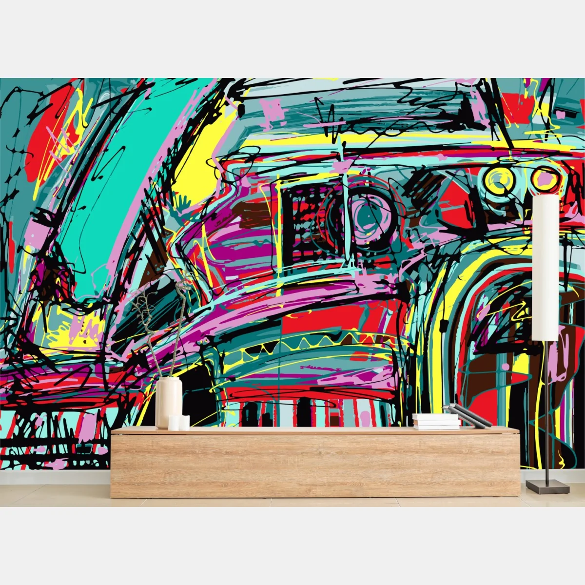 Fototapeta żywa turkusowa abstrakcyjna kompozycja samochodowa – Wallissimo® Fototapeta żywa turkusowa abstrakcyjna kompozycja samochodowa – Wallissimo®