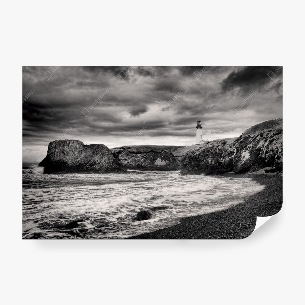 Fototapeta latarnia morska Yaquina Bay na burzliwym wybrzeżu – Wallissimo® Fototapeta latarnia morska Yaquina Bay na burzliwym wybrzeżu – Wallissimo®