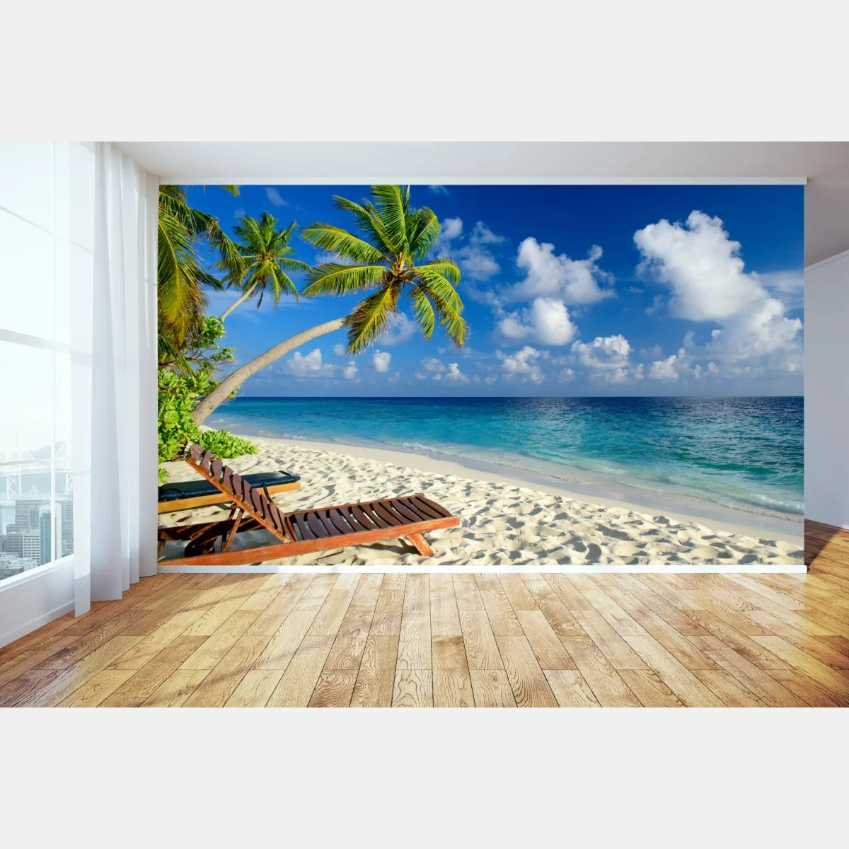 Fototapeta tropikalna plaża na Malediwach – Wallissimo® Fototapeta tropikalna plaża na Malediwach – Wallissimo®