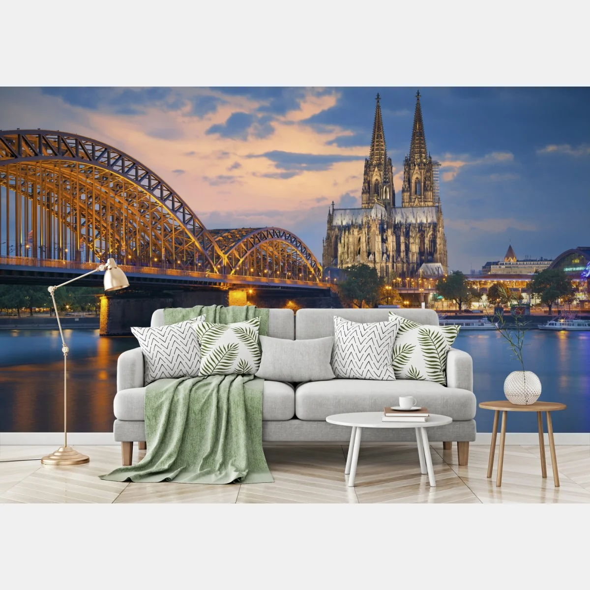 Fototapeta katedra w Kolonii i most o zmierzchu – Wallissimo® Fototapeta katedra w Kolonii i most o zmierzchu – Wallissimo®