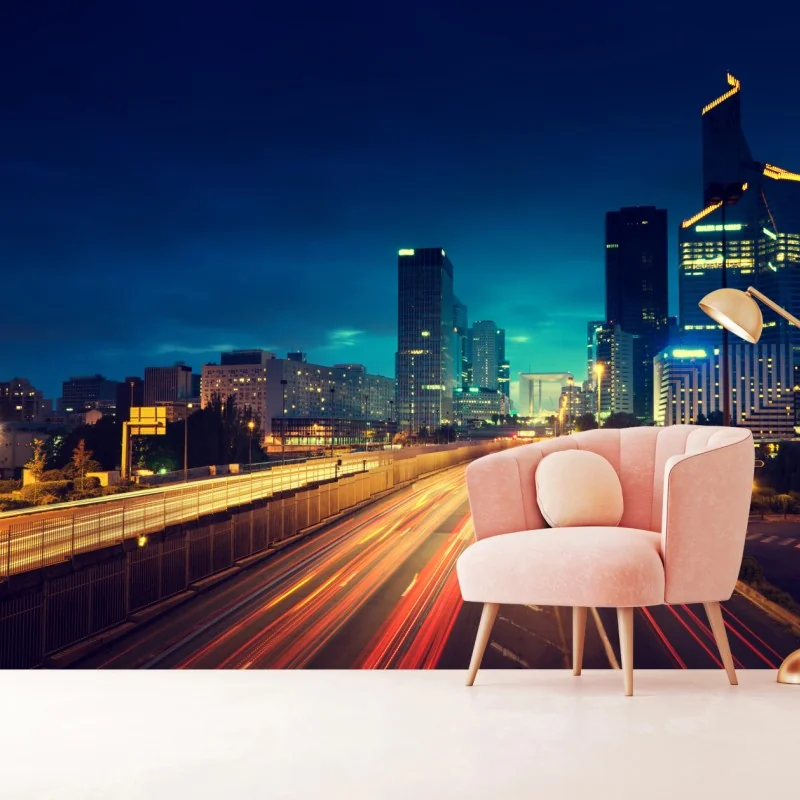 Fototapeta La Défense panorama miasta o zmierzchu – Wallissimo® Fototapeta La Défense panorama miasta o zmierzchu – Wallissimo®