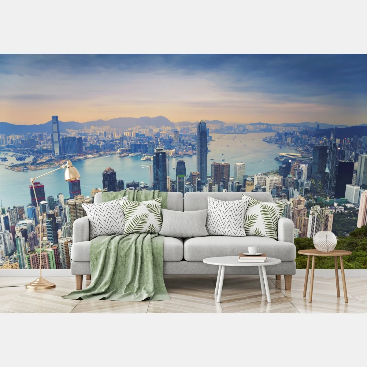 Fototapeta Hong Kong panorama miasta o zmierzchu – Wallissimo® Fototapeta Hong Kong panorama miasta o zmierzchu – Wallissimo®