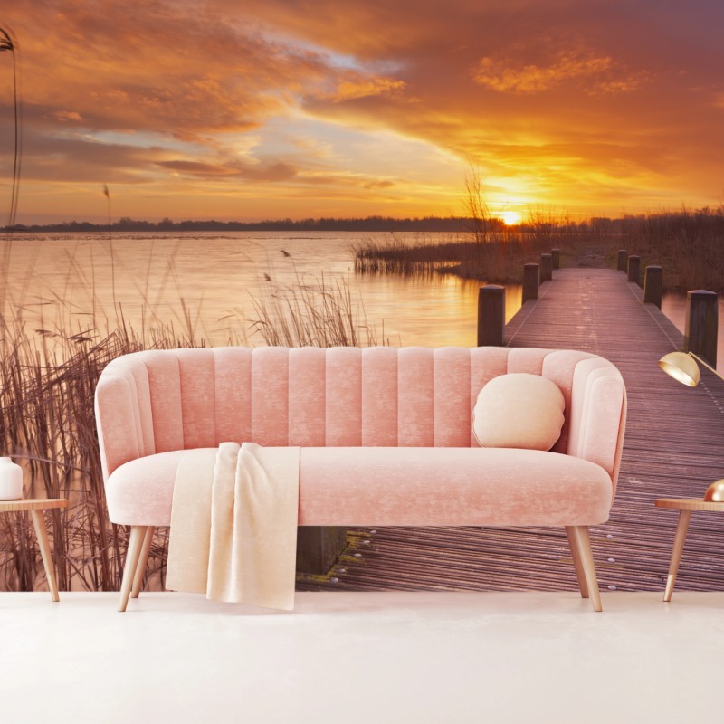 Fototapeta wschód słońca nad jeziorem w Amsterdamie – Wallissimo® Fototapeta wschód słońca nad jeziorem w Amsterdamie – Wallissimo®