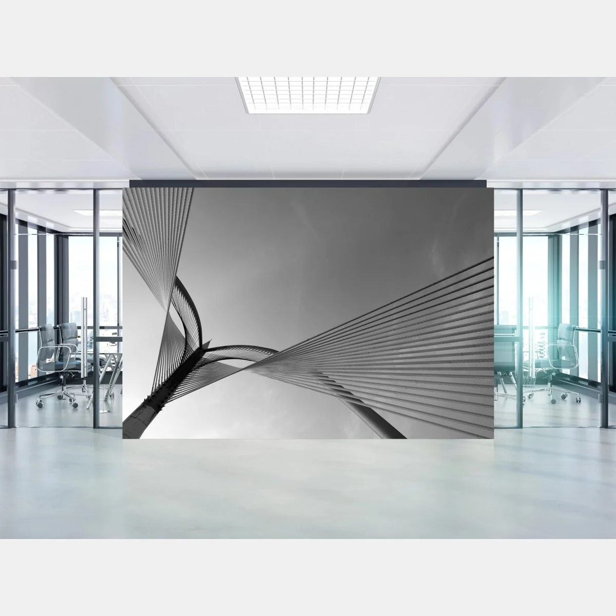 Fototapeta monochromatyczny most i geometryczne linie – Wallissimo®