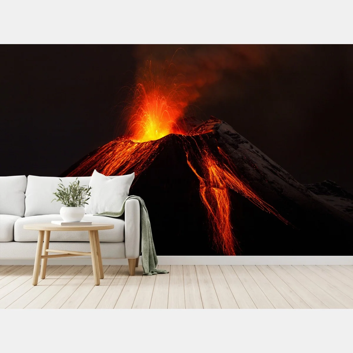 Fototapeta płonący wulkan nocą – Wallissimo® Fototapeta płonący wulkan nocą – Wallissimo®