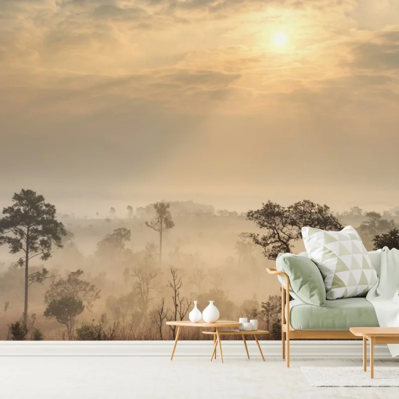 Fototapeta Tajlandia sawanna o wschodzie słońca – Wallissimo® Fototapeta Tajlandia sawanna o wschodzie słońca – Wallissimo®