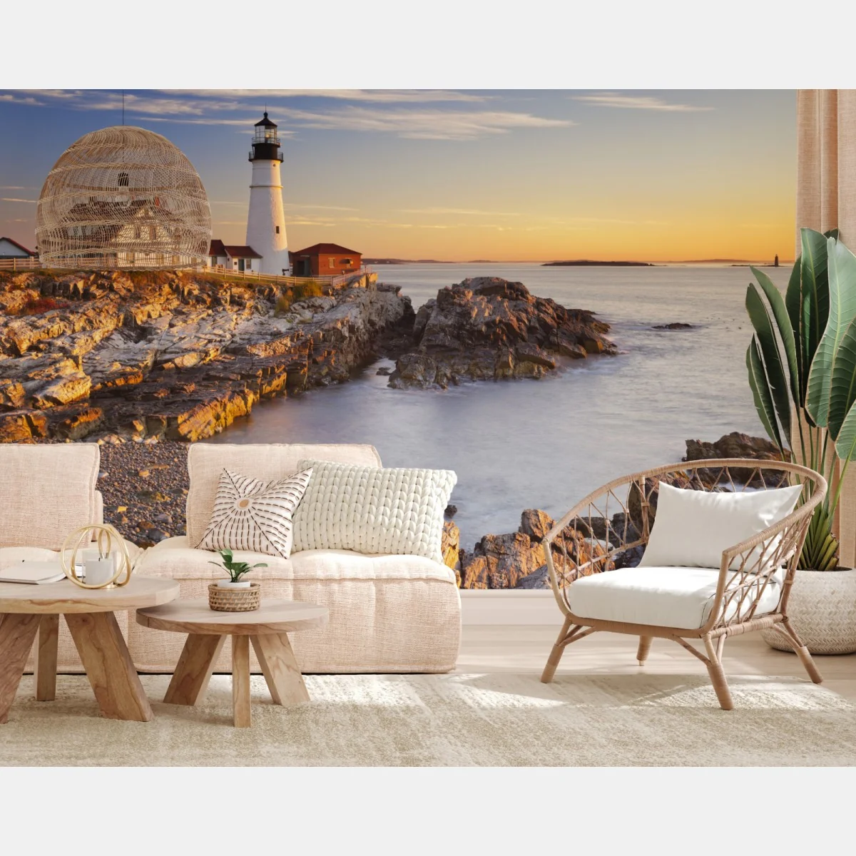 Fototapeta Portland Head latarnia morska o wschodzie słońca – Wallissimo® Fototapeta Portland Head latarnia morska o wschodzie słońca – Wallissimo®