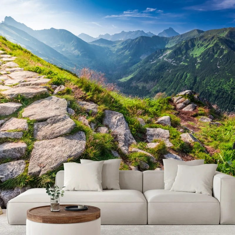 Fototapeta wschód słońca nad szlakiem w Tatrach – Wallissimo® Fototapeta wschód słońca nad szlakiem w Tatrach – Wallissimo®