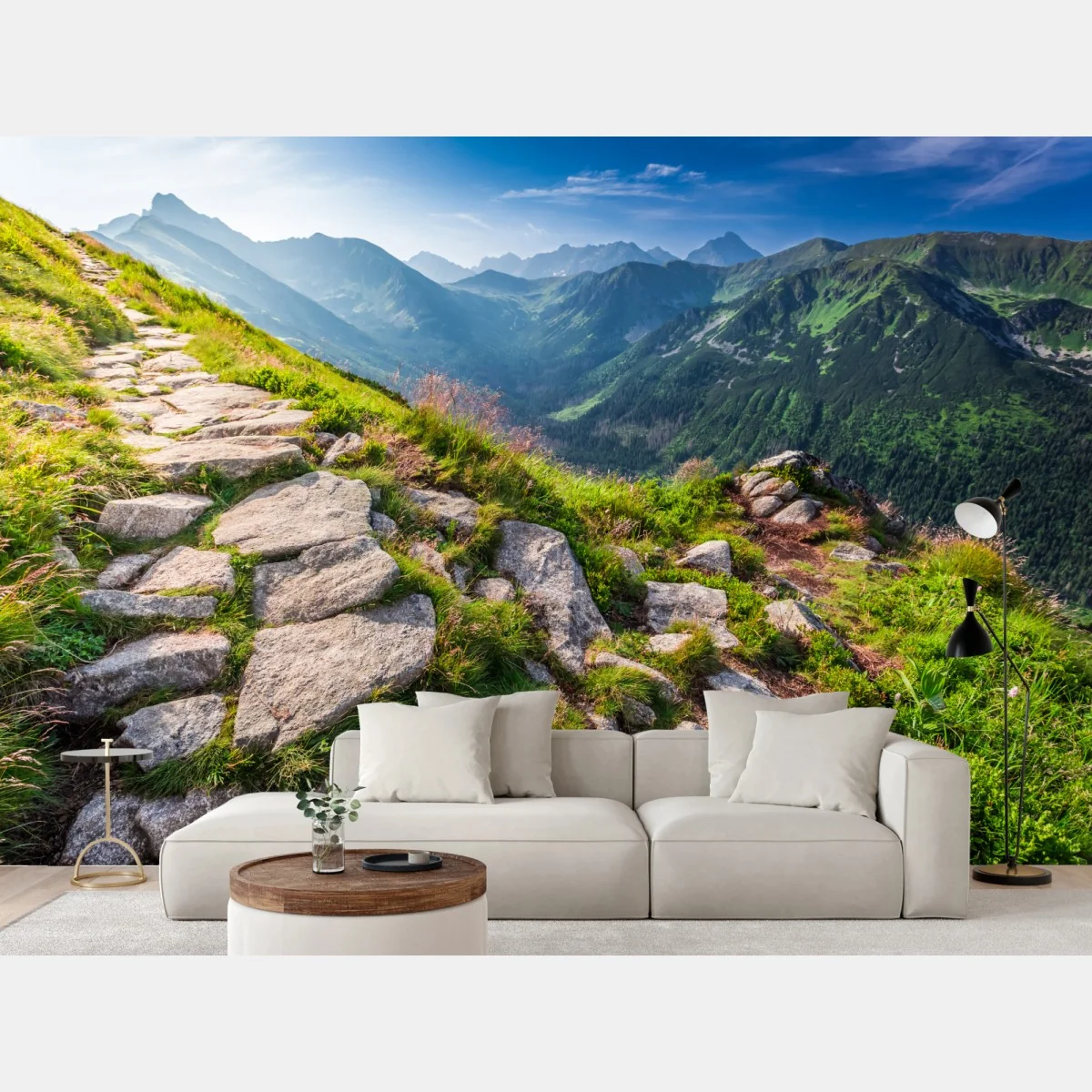 Fototapeta wschód słońca nad szlakiem w Tatrach – Wallissimo® Fototapeta wschód słońca nad szlakiem w Tatrach – Wallissimo®