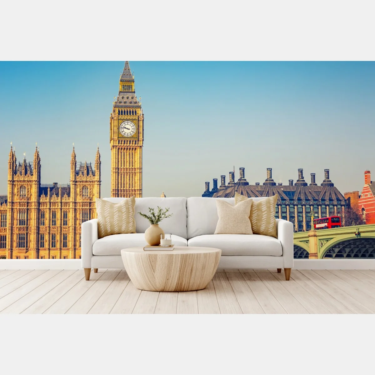 Fototapeta Londyn z Big Benem i mostem Westminster – Wallissimo® Fototapeta Londyn z Big Benem i mostem Westminster – Wallissimo®