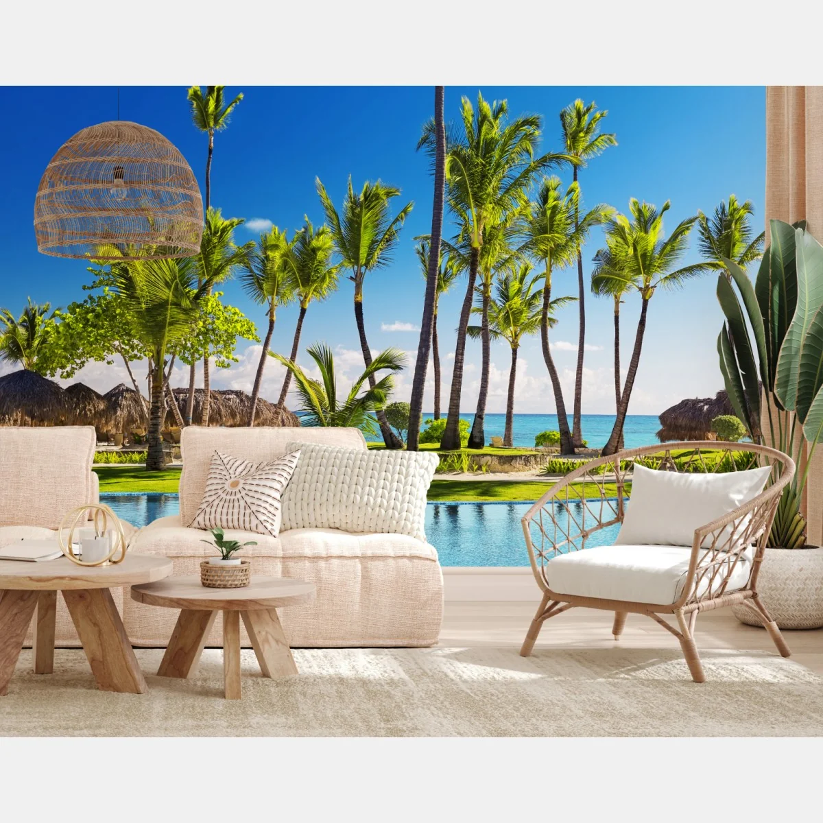 Fototapeta tropikalny zakątek na plaży w Punta Cana – Wallissimo® Fototapeta tropikalny zakątek na plaży w Punta Cana – Wallissimo®