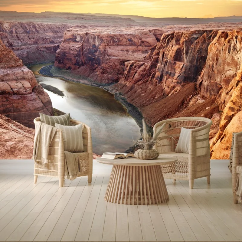 Fototapeta słoneczny kanion w Horseshoe Bend, rzeka Kolorado – Wallissimo® Fototapeta słoneczny kanion w Horseshoe Bend, rzeka Kolorado – Wallissimo®