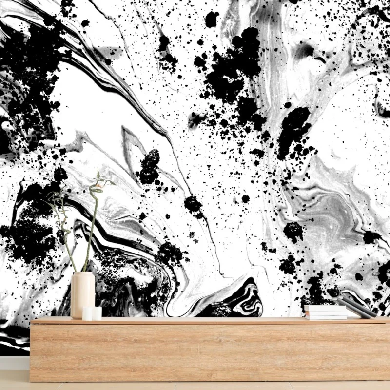Fototapeta monochromatyczny marmur atramentowy abstrakcja – Wallissimo® Fototapeta monochromatyczny marmur atramentowy abstrakcja – Wallissimo®