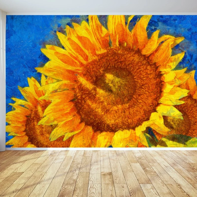 Fototapeta żywe słoneczniki w stylu Van Gogha – Wallissimo® Fototapeta żywe słoneczniki w stylu Van Gogha – Wallissimo®