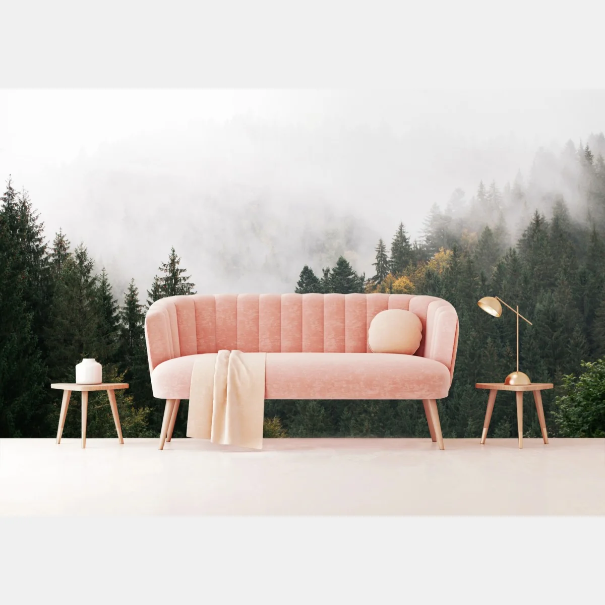 Fototapeta mglisty górski las – Wallissimo® Fototapeta mglisty górski las – Wallissimo®