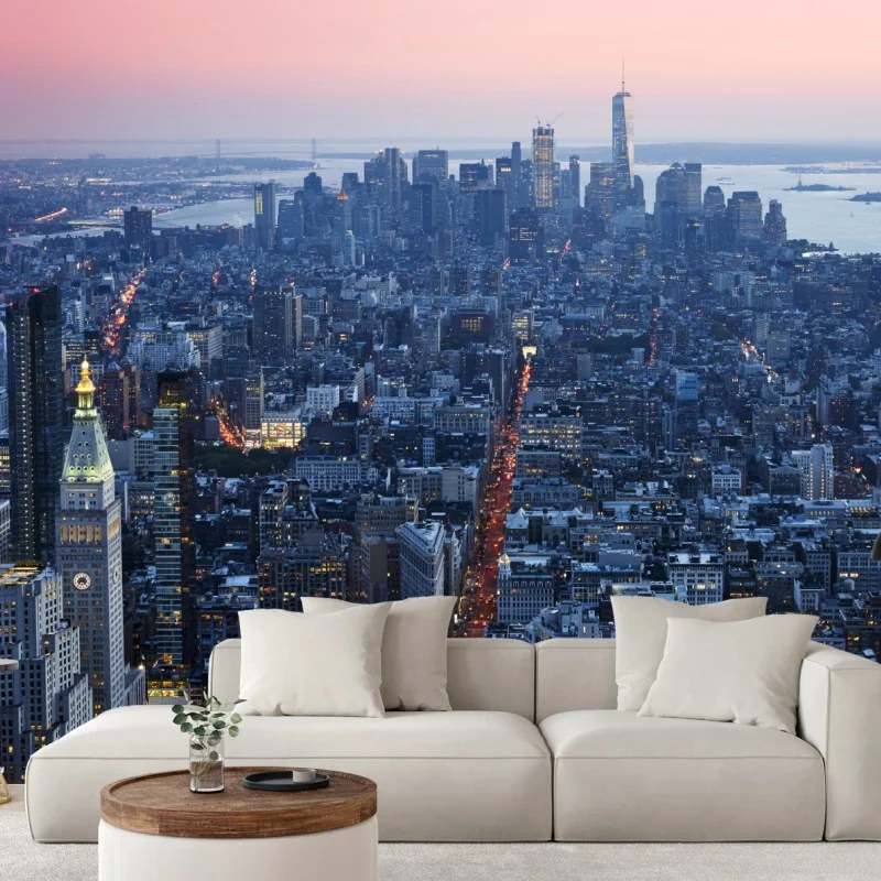 Fototapeta zachód słońca nad Manhattanem – Wallissimo® Fototapeta zachód słońca nad Manhattanem – Wallissimo®