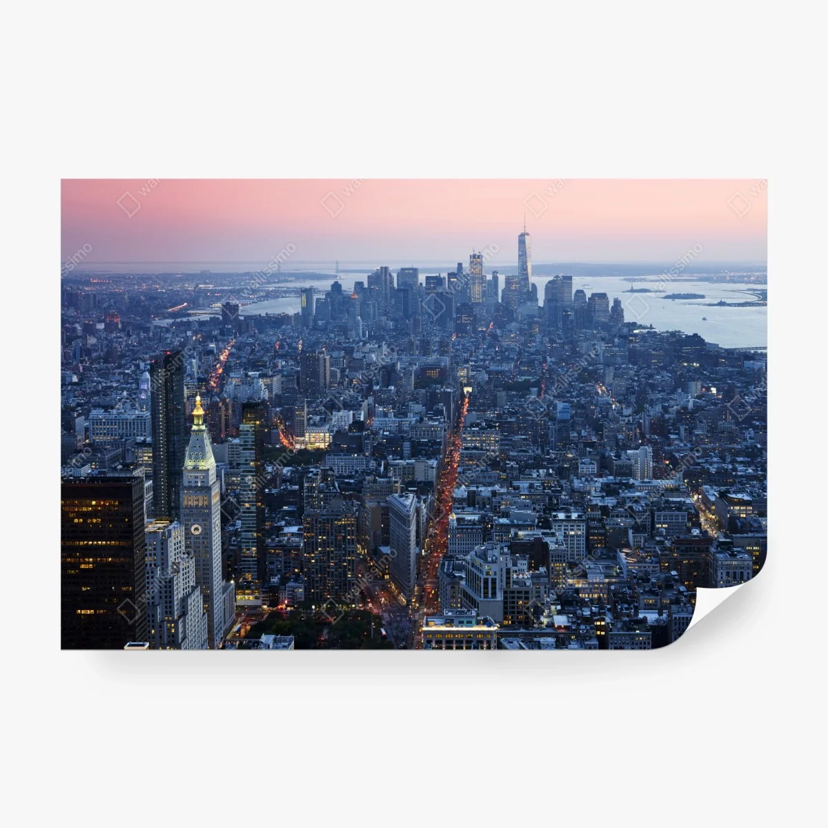 Fototapeta zachód słońca nad Manhattanem – Wallissimo® Fototapeta zachód słońca nad Manhattanem – Wallissimo®