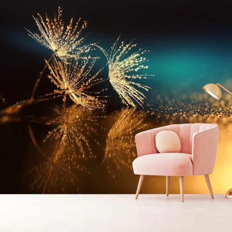 Fototapeta złote odbicie dmuchawca – Wallissimo® Fototapeta złote odbicie dmuchawca – Wallissimo®