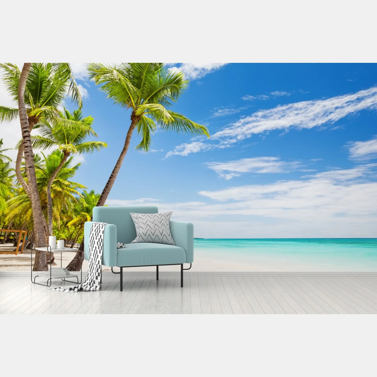 Fototapeta plaża z palmami w Punta Cana – Wallissimo® Fototapeta plaża z palmami w Punta Cana – Wallissimo®