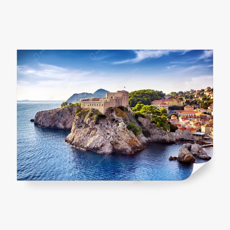 Fototapeta spokojny pastelowy zachód nad jeziorem z pomostem – Wallissimo®