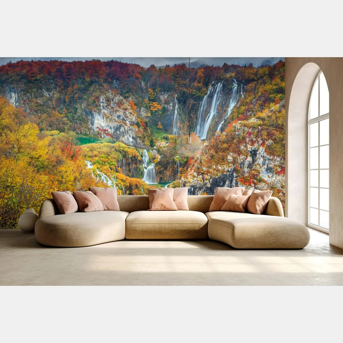 Fototapeta jesienne wodospady w malowniczym lesie – Wallissimo® Fototapeta jesienne wodospady w malowniczym lesie – Wallissimo®