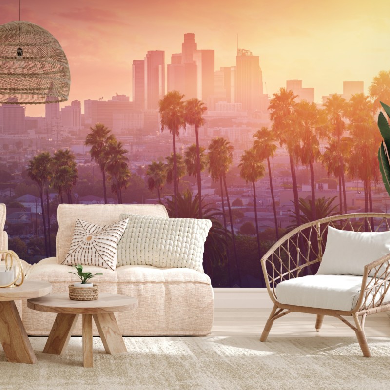 Fototapeta Los Angeles złoty zachód słońca nad miastem – Wallissimo® Fototapeta Los Angeles złoty zachód słońca nad miastem – Wallissimo®