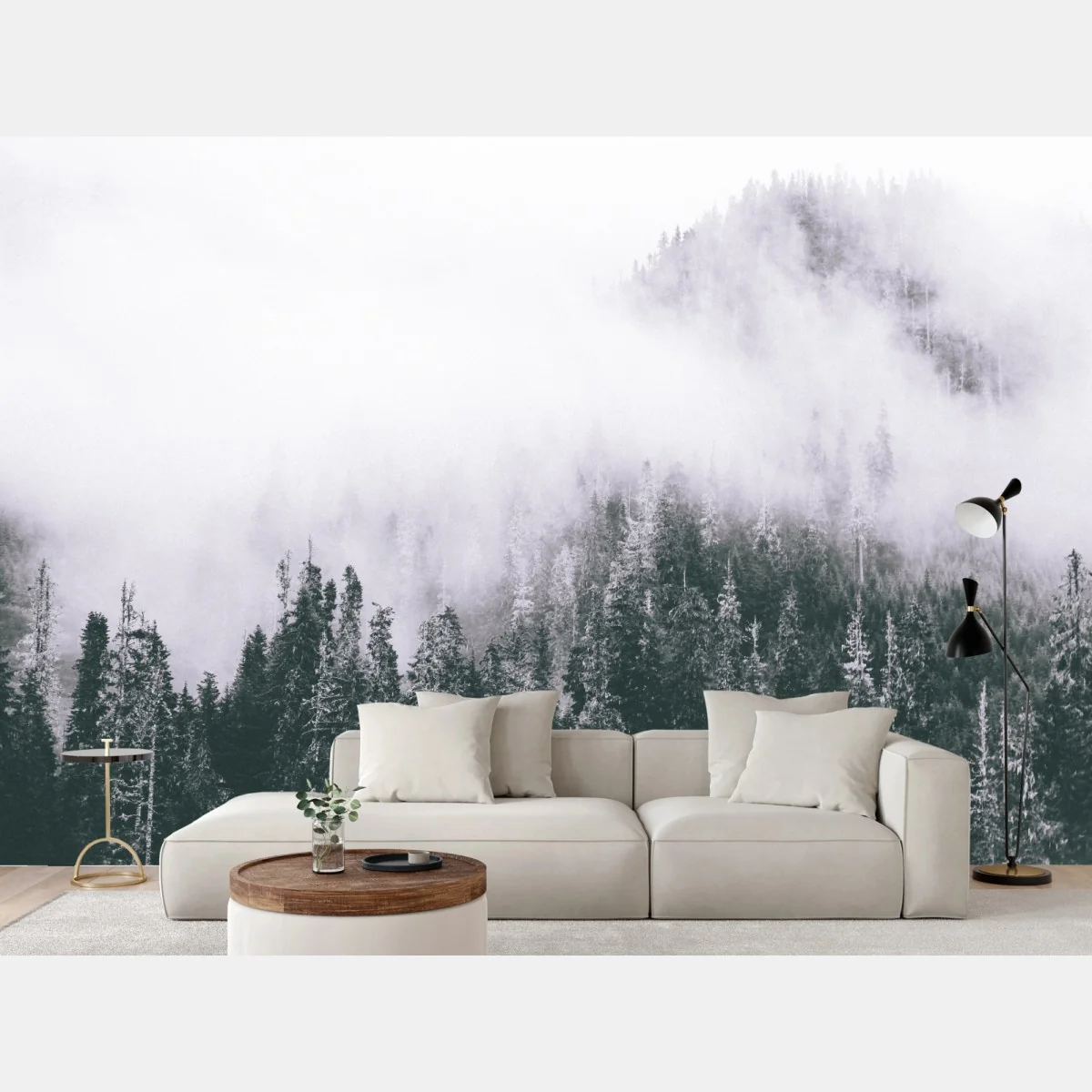 Fototapeta mglisty las iglasty – Wallissimo® Fototapeta mglisty las iglasty – Wallissimo®