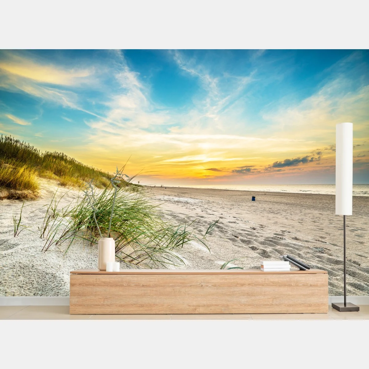 Fototapeta zachód słońca nad spokojnymi wydmami – Wallissimo® Fototapeta zachód słońca nad spokojnymi wydmami – Wallissimo®