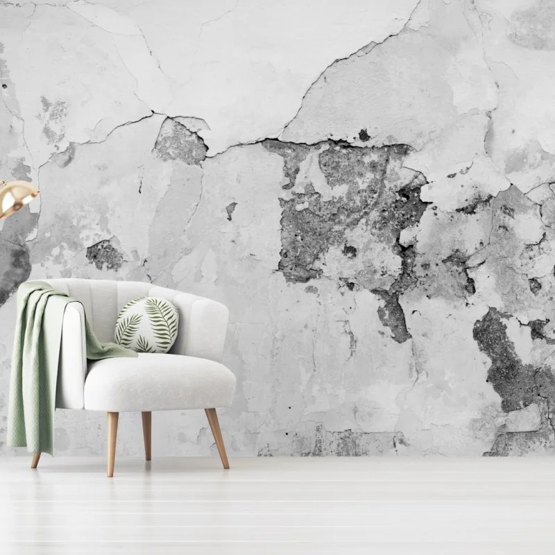 Fototapeta postarzony tynk na ścianie w odcieniach szarości – Wallissimo® Fototapeta postarzony tynk na ścianie w odcieniach szarości – Wallissimo®