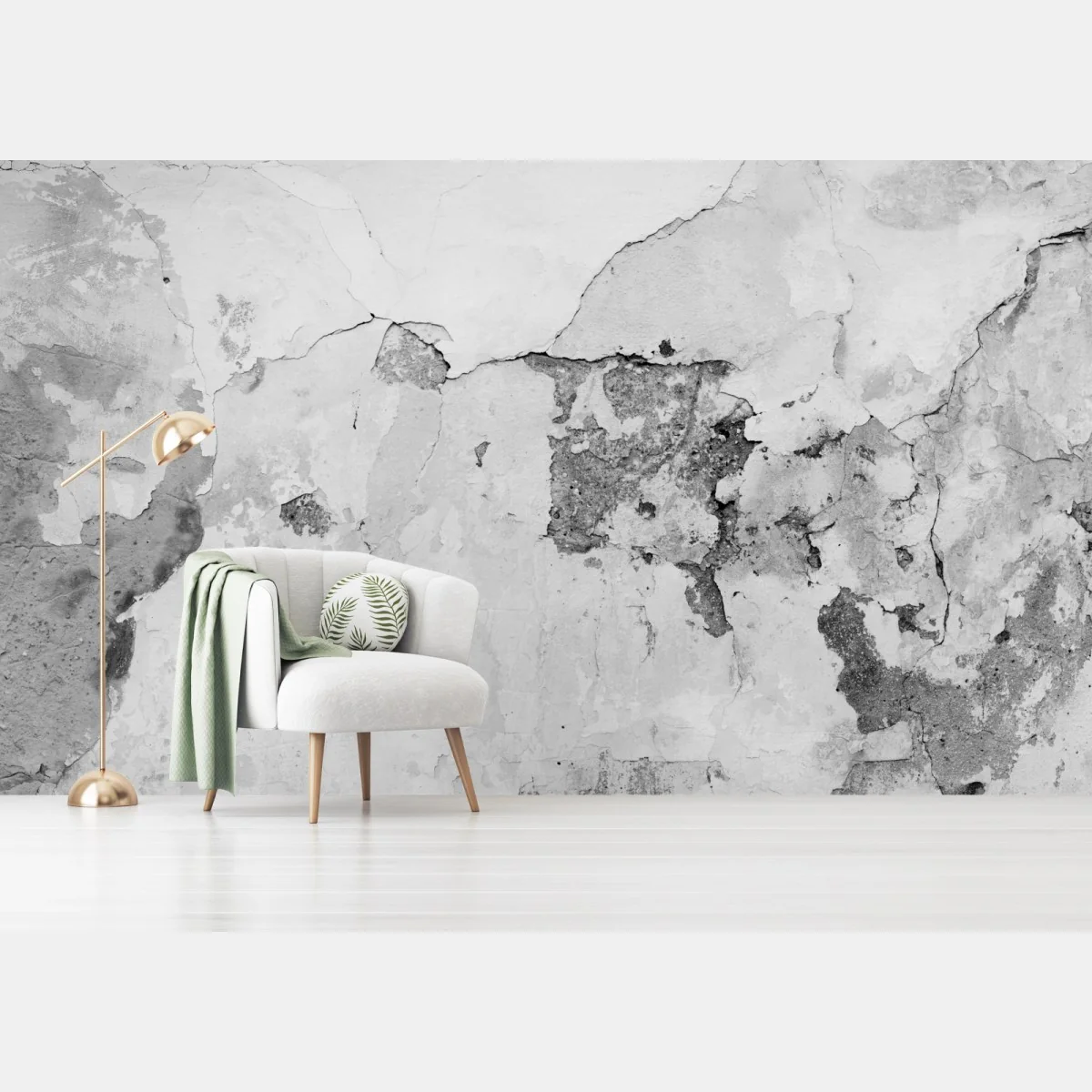 Fototapeta postarzony tynk na ścianie w odcieniach szarości – Wallissimo® Fototapeta postarzony tynk na ścianie w odcieniach szarości – Wallissimo®
